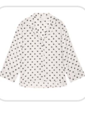 The GREAT. The Pajama Shirt - Cream Polka Dot